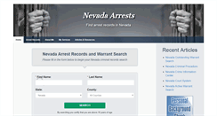 Desktop Screenshot of nevadaarrests.org